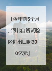 今年前5个月，河北自贸试验区进出口超300亿元